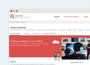 Naviance college career and life readiness software user interface with school finder for students