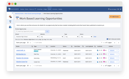 Naviance by PowerSchool product screenshot in a browser window