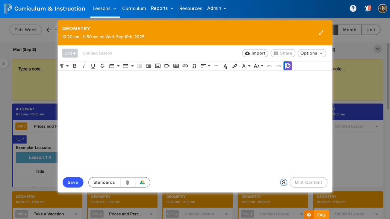 PowerBuddy access in lesson planner